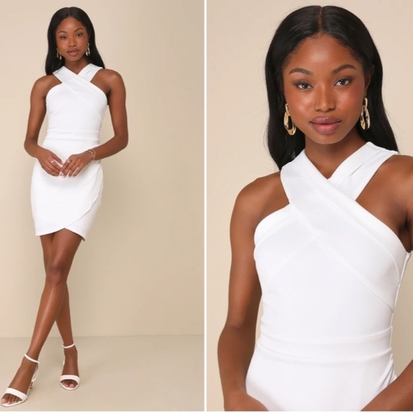 LULU's Bachelorette Engagement Bridal Sexy Sophisticated Chic Mini Dress - Picture 1 of 4